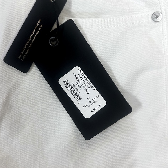 Rag & Bone Low Rise Flare Kinsley Jeans in Optic White. - Picture 9 of 10